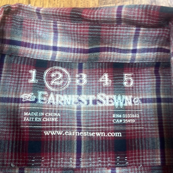 Earnest Sewn Men’s Plaid Button Down Size 2/small - Picture 5 of 7